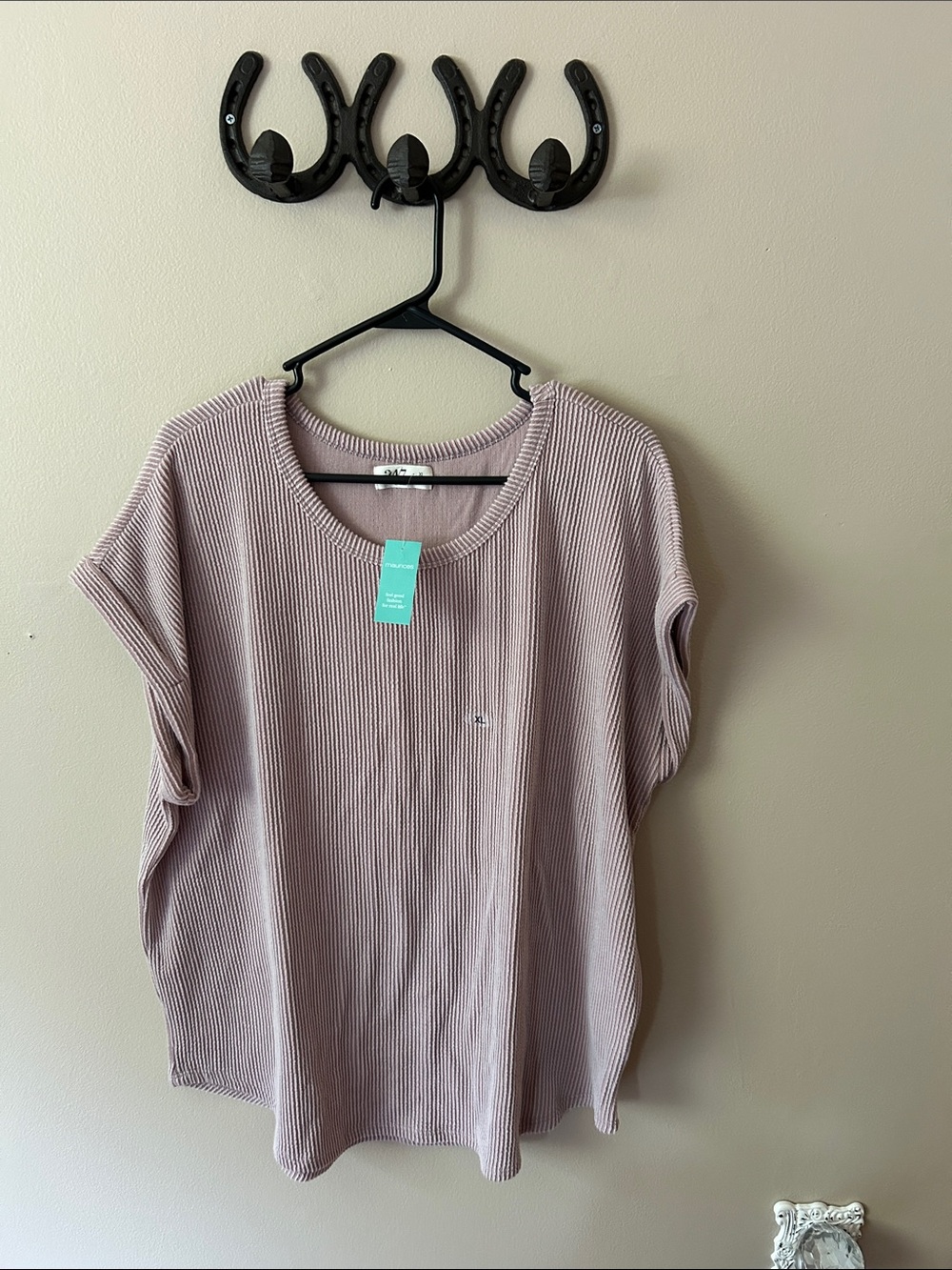 Comfort Ribbed Women’s Short-Sleeve Top - Mauve Pink